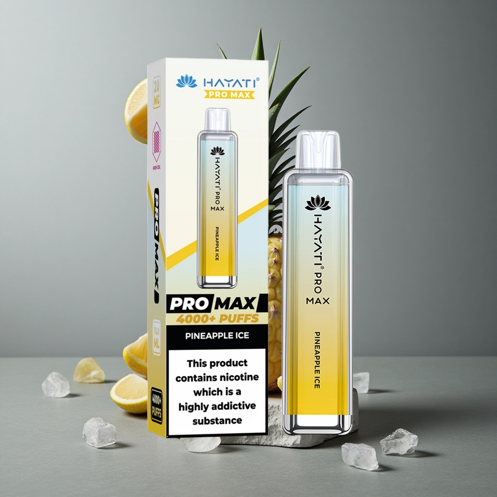 Hayati Pro Max 4000 Puffs Ananas Gheață Baterie 1400mAh Reîncărcabilă