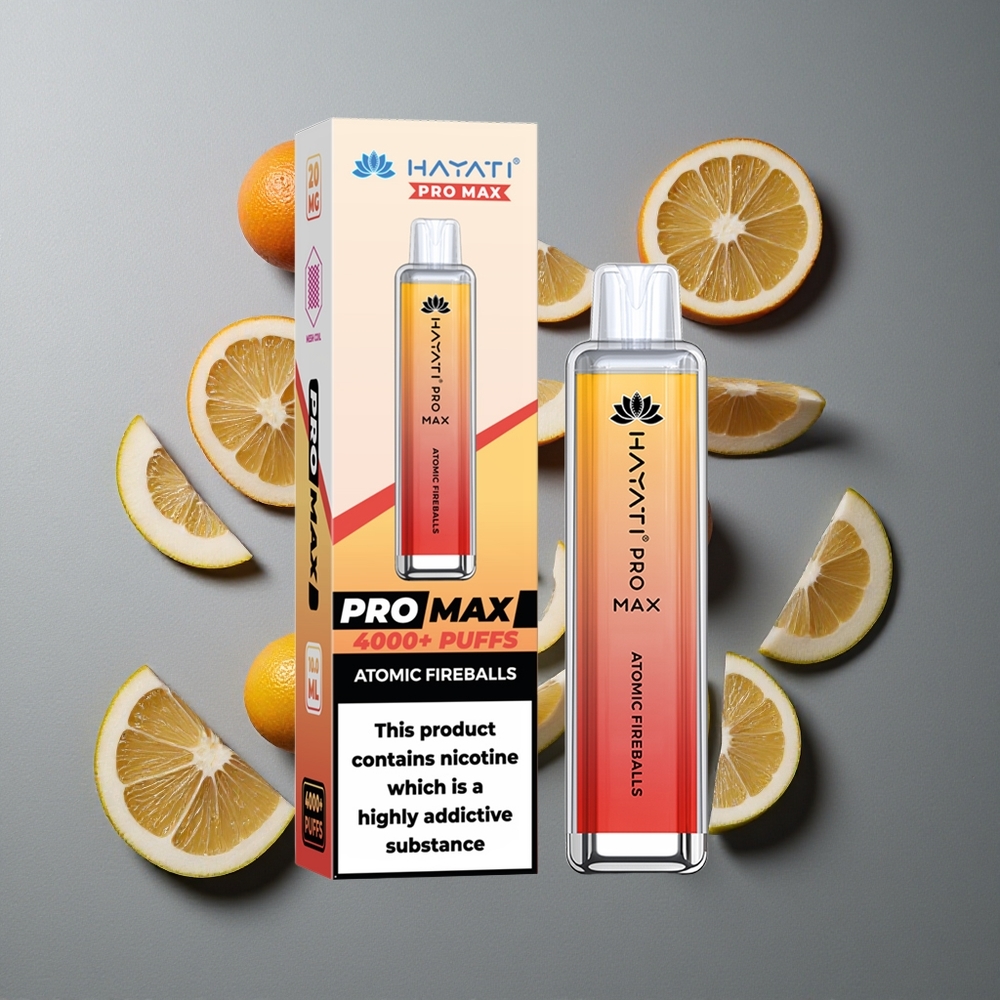 Hayati Pro Max 4000 Puffs Atomic Bomboane de Foc Baterie 1400mAh Reîncărcabilă