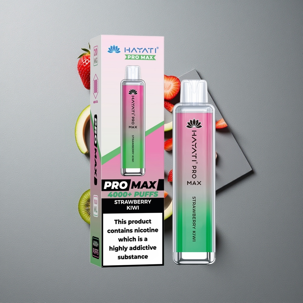 Hayati Pro Max 4000 Puffs Capsă Dispozabilă cu 1400mAh și Aroma Căpșuni Kiwi