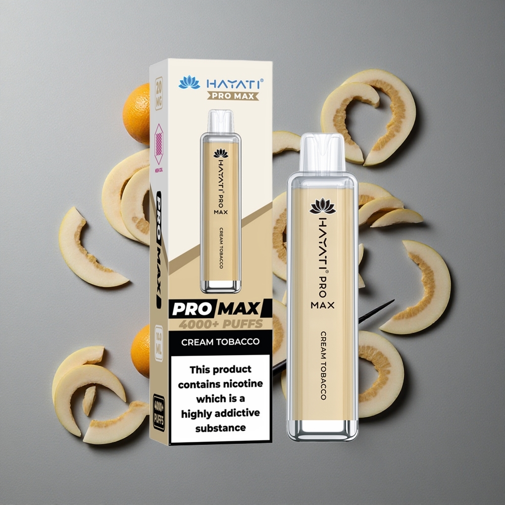 Hayati Pro Max 4000 Puffs Crema Tutun cu Baterie Reîncărcabilă 1400mAh