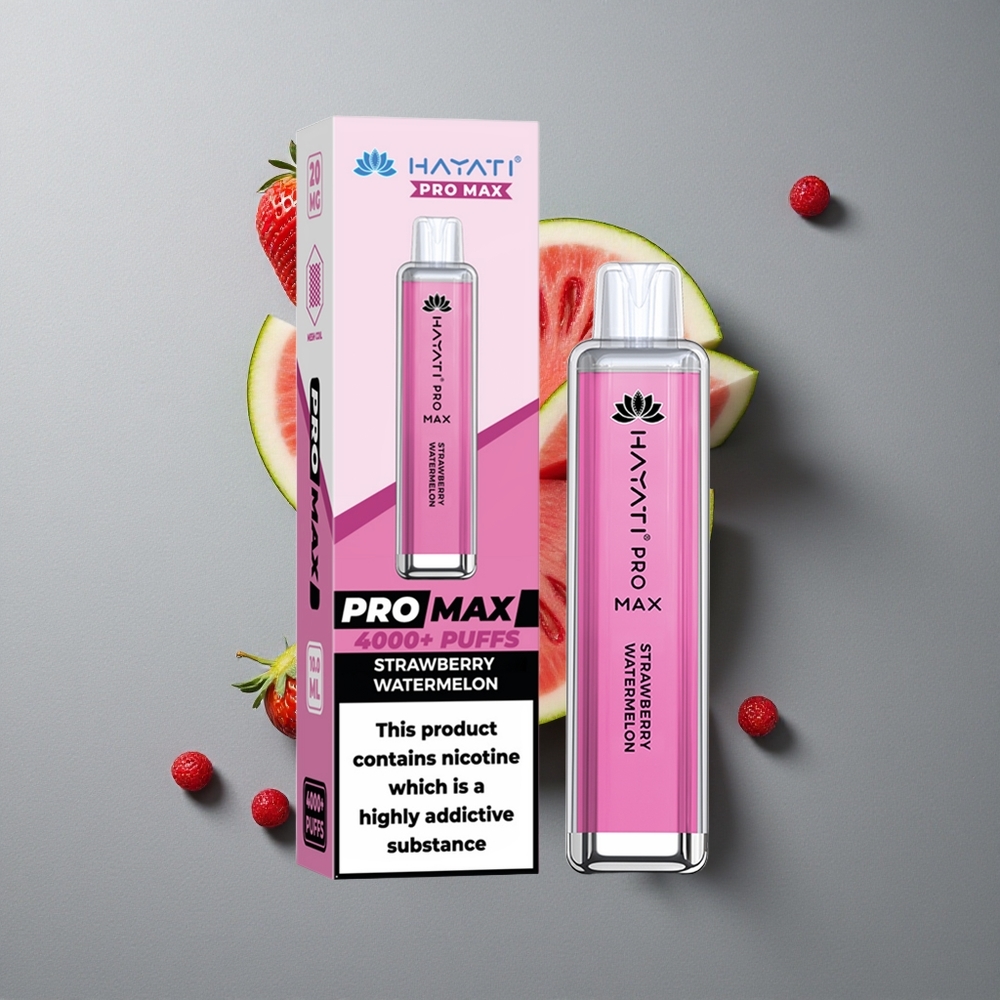 Hayati Pro Max 4000 Puffs E-lichid Capsuni Pepene Verde cu Baterie Reîncărcabilă 1400mAh