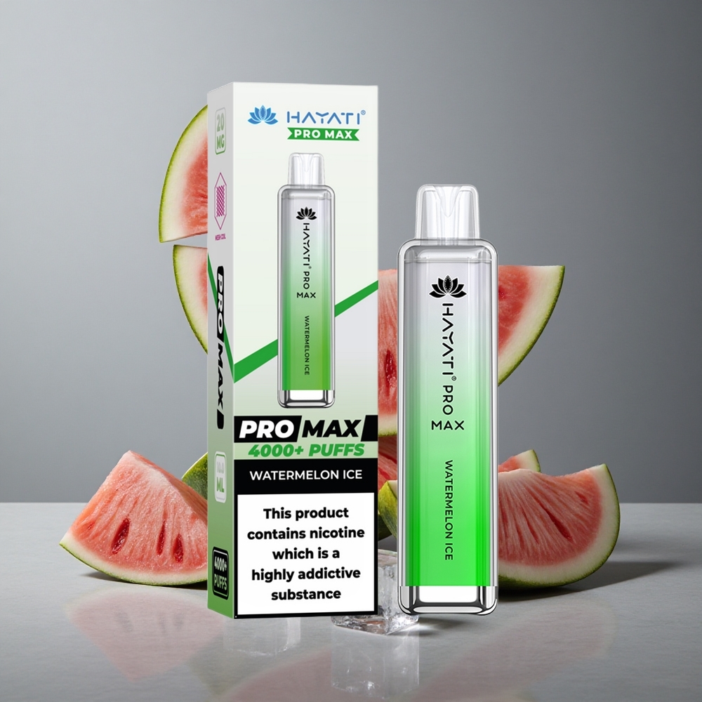Hayati Pro Max 4000 Puffs Gheață de Pepene Verde cu Baterie Reîncărcabilă 1400mAh