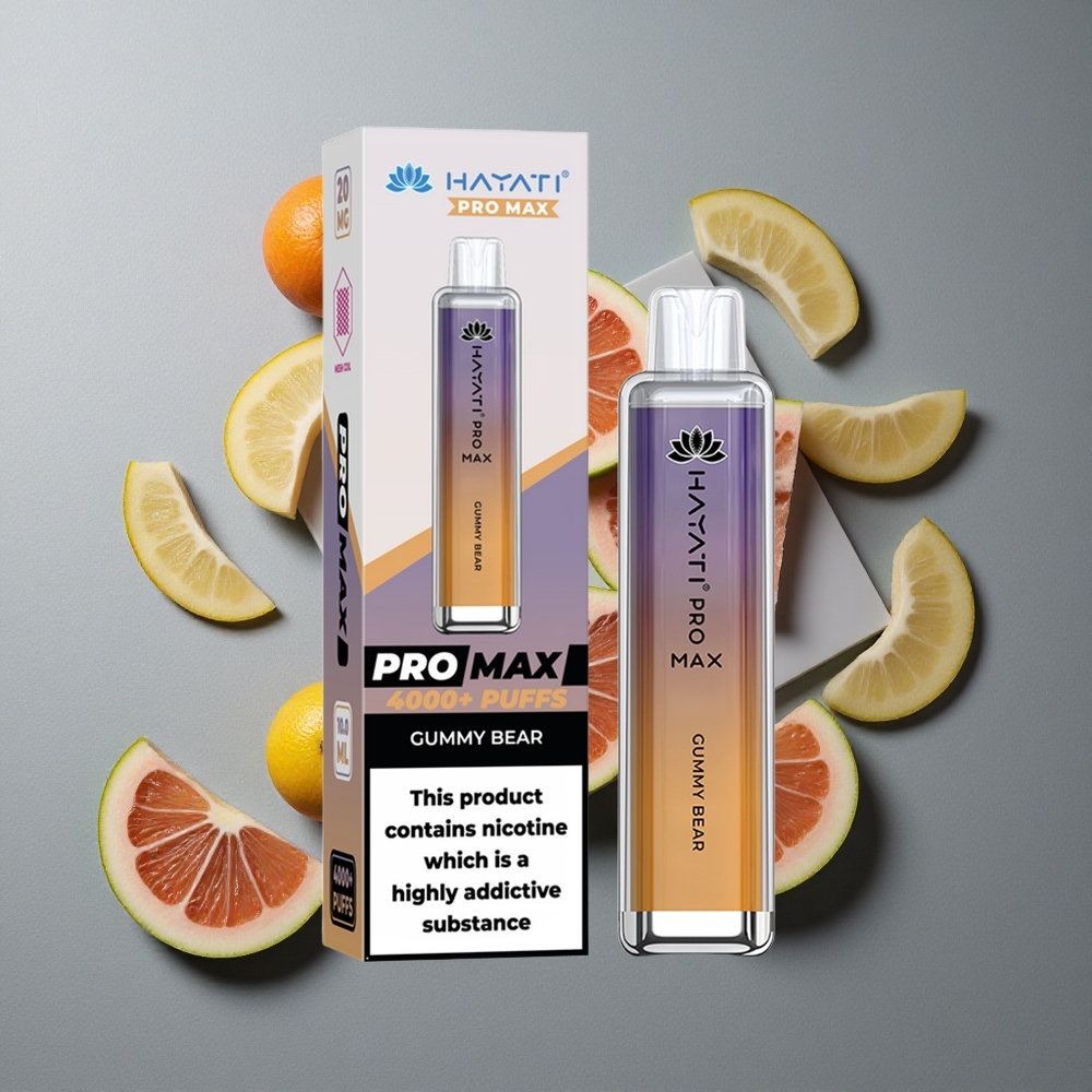Hayati Pro Max 4000 Puffs Gummy Bear Aromă cu Baterie Reîncărcabilă 1400mAh