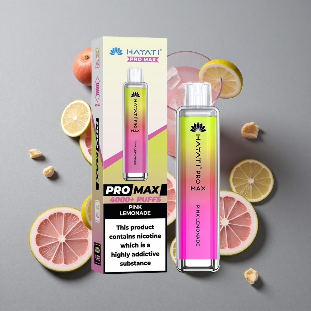 Hayati Pro Max 4000 Puffs Lămâie Rozată cu Baterie Reîncărcabilă 1400mAh
