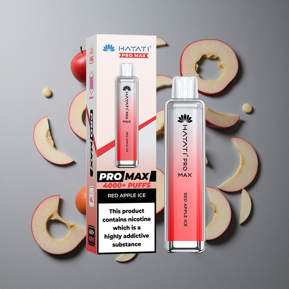 Hayati Pro Max 4000 Puffs Măr Roșu Gheață cu Baterie Reîncărcabilă 1400mAh