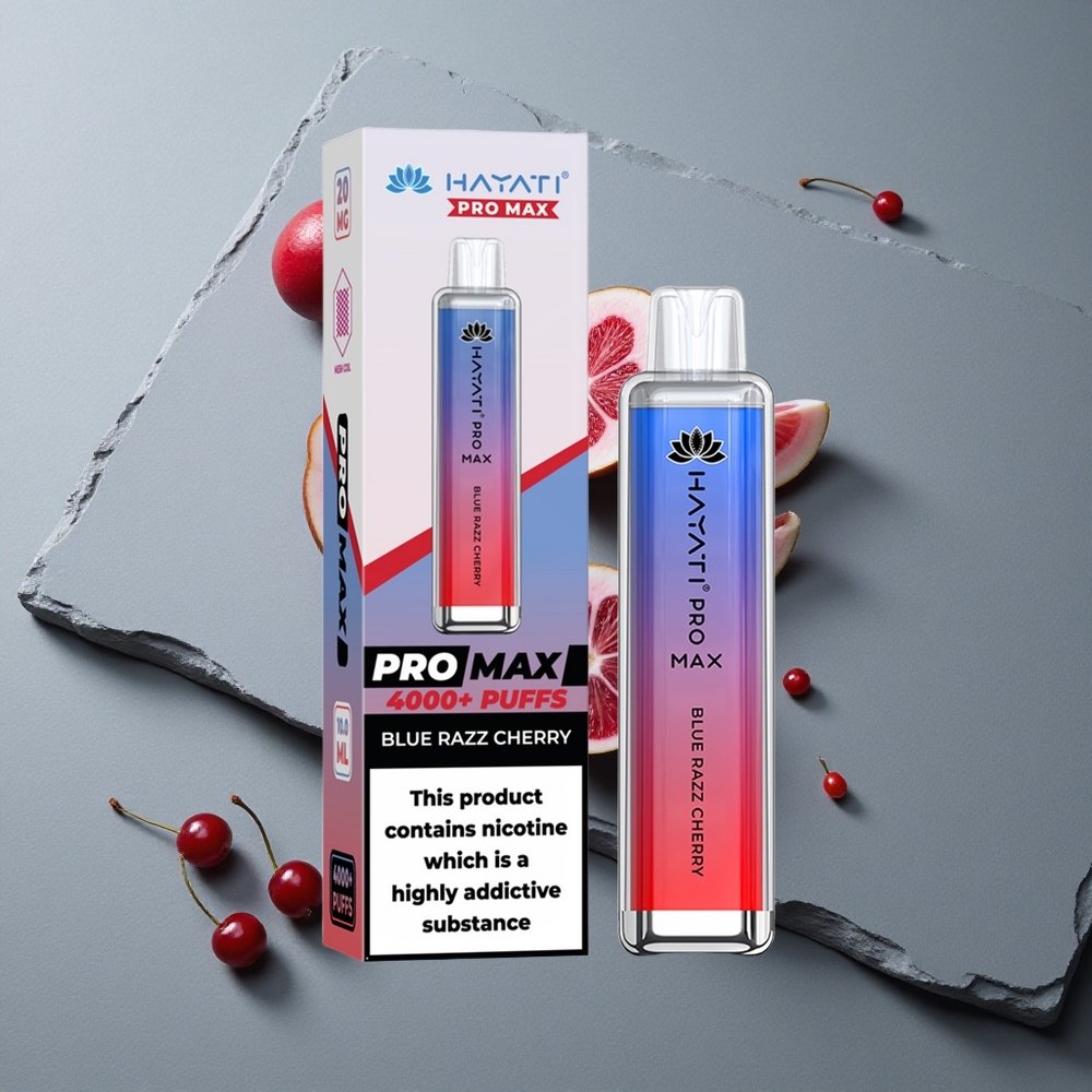 Hayati Pro Max 4000 Puffs Vape Disposabil Reîncărcabil 1400mAh Afină Zmeură Albastră