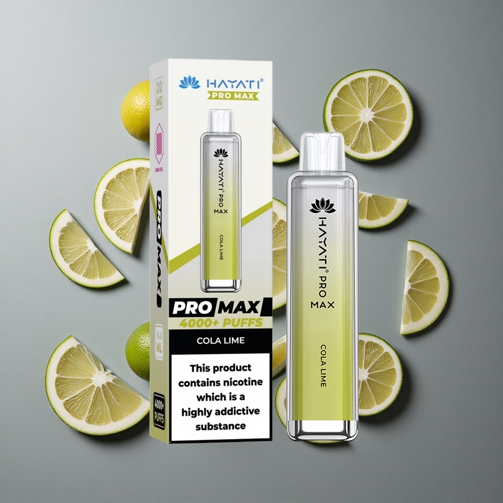 Hayati Pro Max 4000 Puffs Vape Disposable Colă Lime cu Baterie 1400mAh Reîncărcabilă