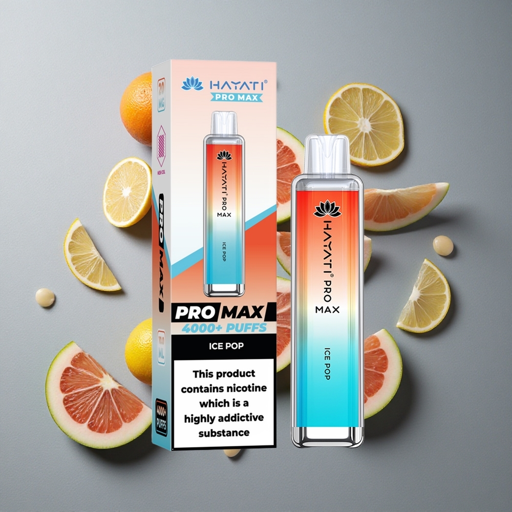 Hayati Pro Max 4000 Puffs Vape Disposable Ice Pop cu Baterie 1400mAh și Reîncărcabil