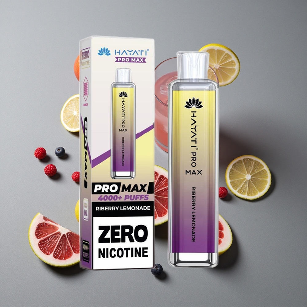 Hayati Pro Max 4000 Puffs Vape Dispozabil Reîncărcabil cu 1400mAh Riberry Lemonade (Lămâie Zmeură)
