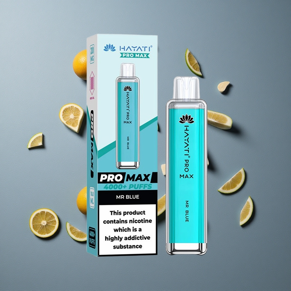 Hayati Pro Max 4000 Puffs Vape Dispozabil cu 1400mAh Baterie Recarciabila și Aspect Cristal Mr Albastru