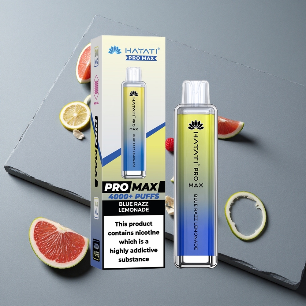 Hayati Pro Max 4000 Puffs Vape de unică folosință Afine și Lămâie Albastre cu Baterie 1400mAh Reîncărcabilă