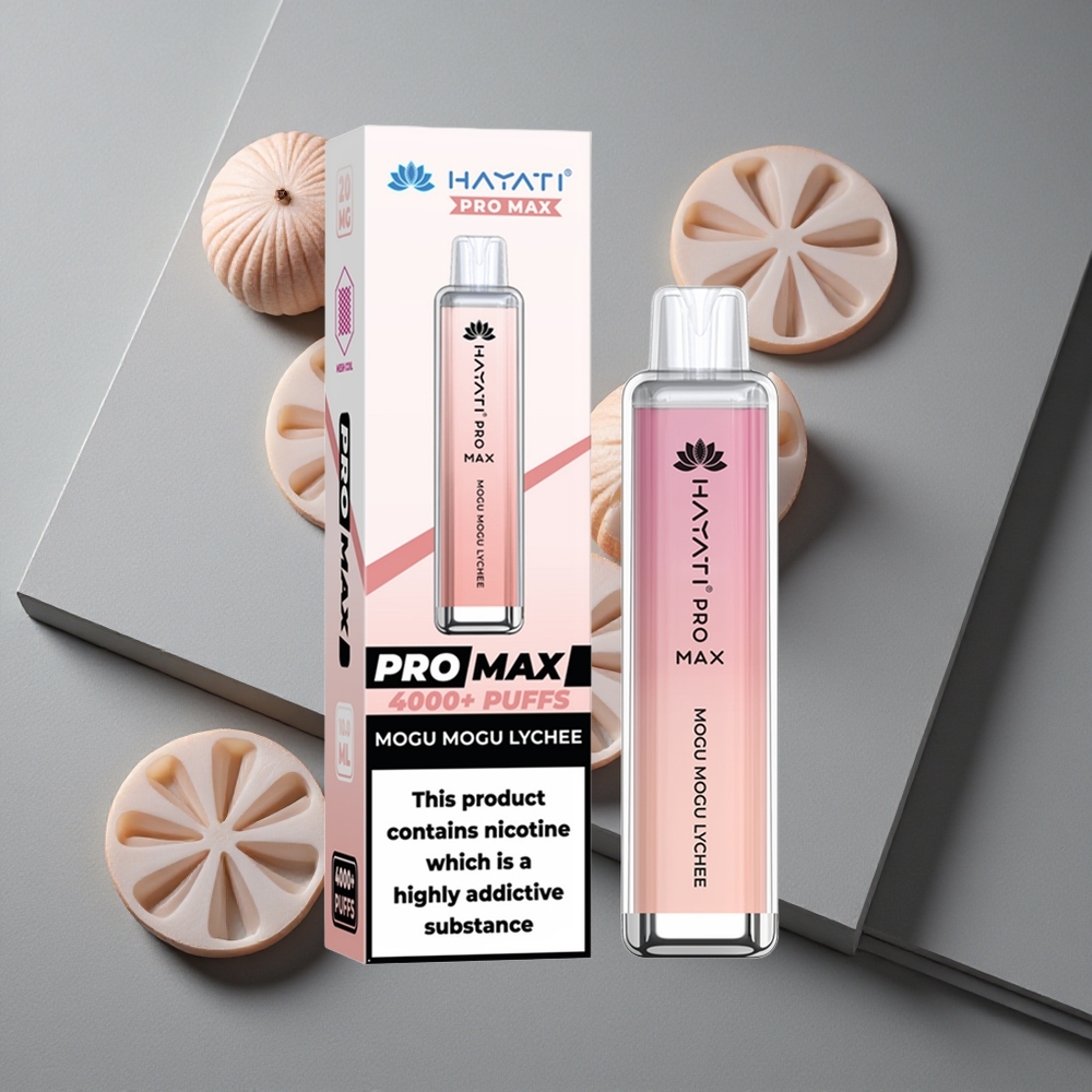 Hayati Pro Max 4000 Puffs Vape de unică folosință Mogu Mogu Litchi cu 1400mAh Baterie Puternică
