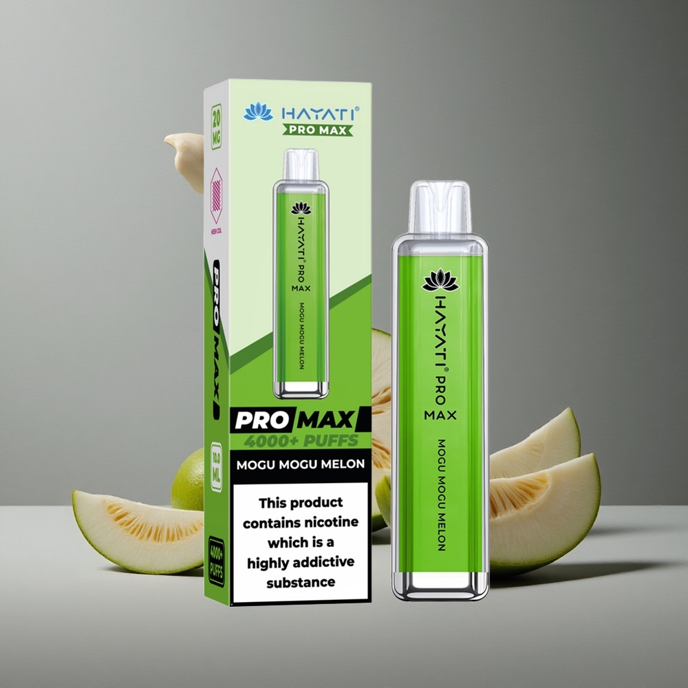 Hayati Pro Max 4000 Puffs Vape de unică folosință Mogu Mogu Pepene cu 1400mAh Baterie Reîncărcabilă
