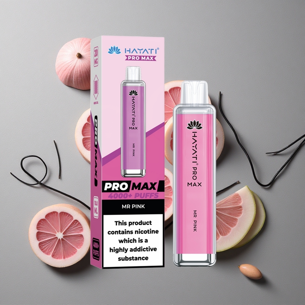 Hayati Pro Max 4000 Puffs Vape de unică folosință Mr Roz cu Baterie 1400mAh Reîncărcabilă