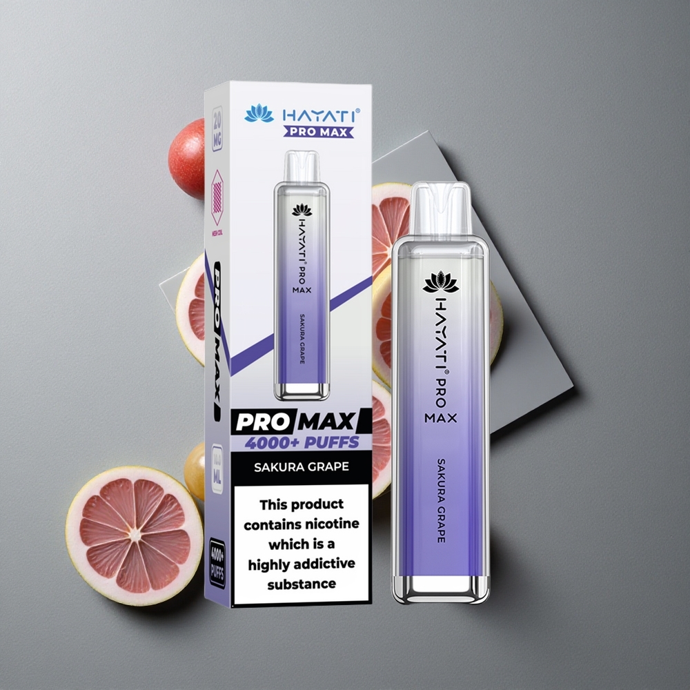 Hayati Pro Max 4000 Puffs Vape de unică folosință Sakura Strugure cu Baterie 1400mAh Reîncărcabilă