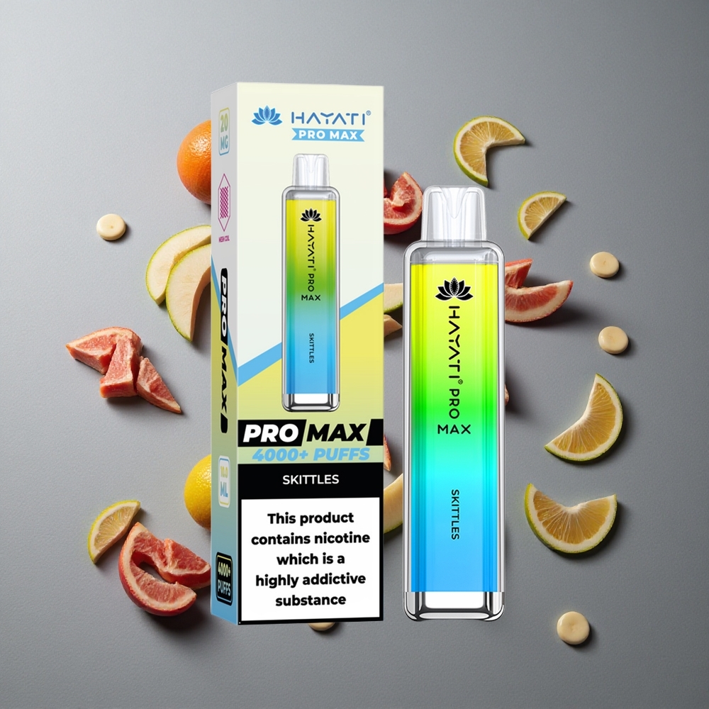 Hayati Pro Max 4000 Puffs Vape de unică folosință Skittles cu Baterie Reîncărcabilă 1400mAh