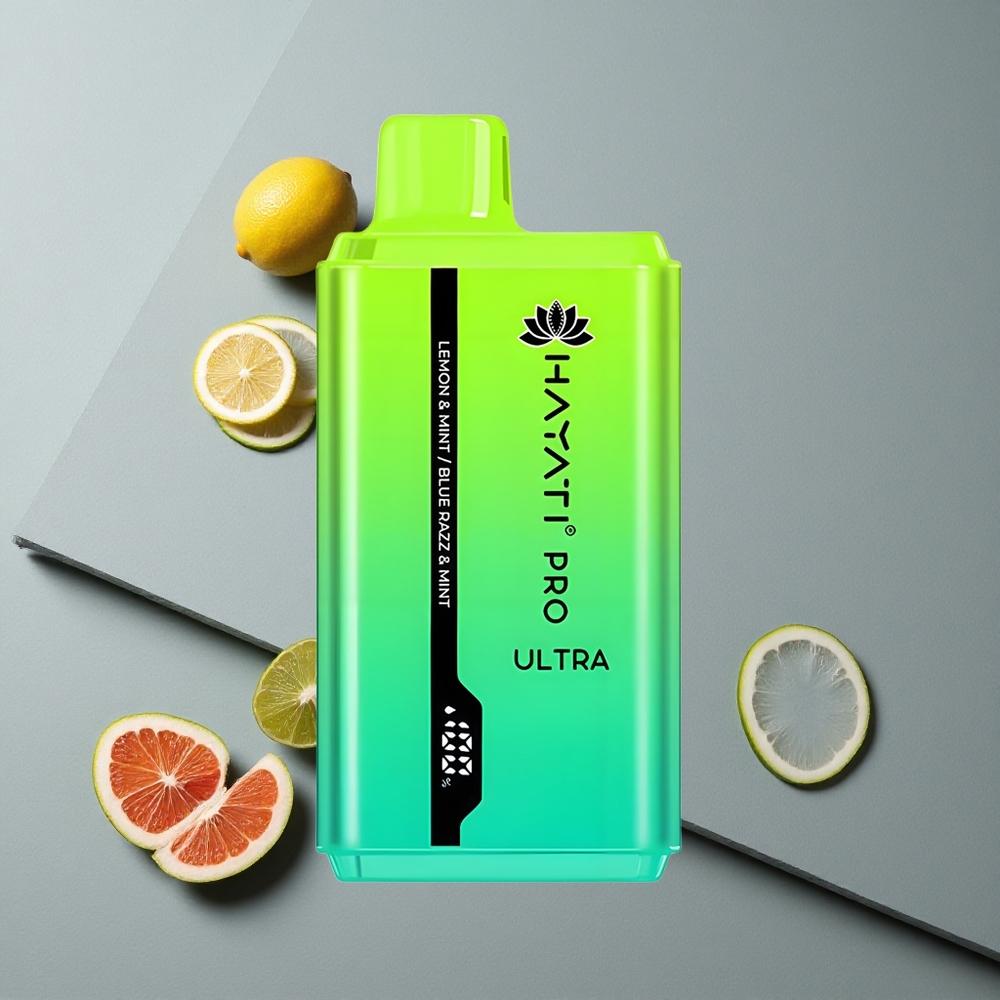 Hayati Pro Ultra 15000 Puffs Aroma Lămâie & Mentă și Zmeură Albastră & Mentă 850mAh