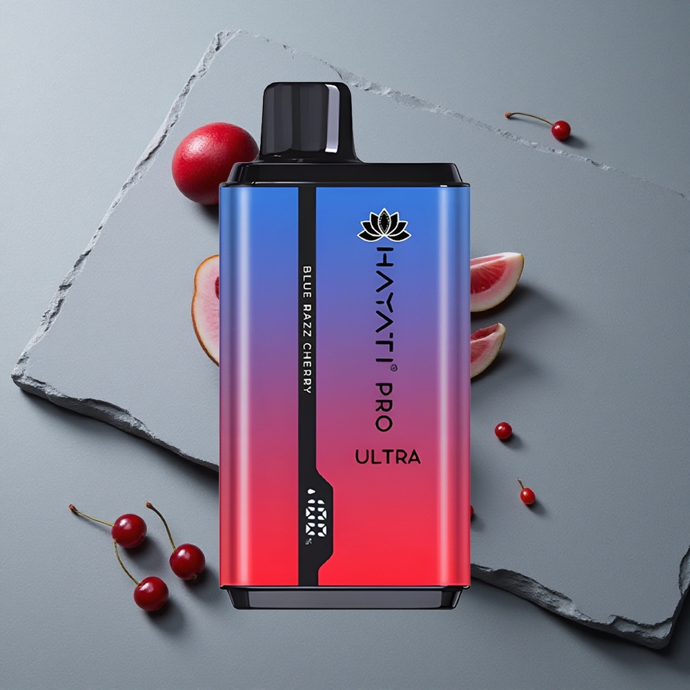 Hayati Pro Ultra 15000 Puffs Dispozabil Afine-Cireșe Albastre cu 2 12ml Lichid