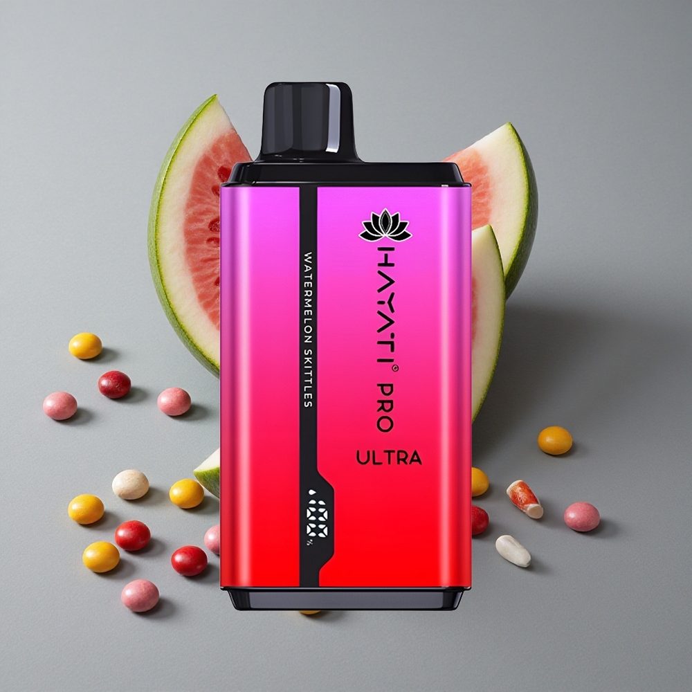 Hayati Pro Ultra 15000 Puffs Vape de unică folosință Pepene Skittles 2 12ml 2% Nicotina