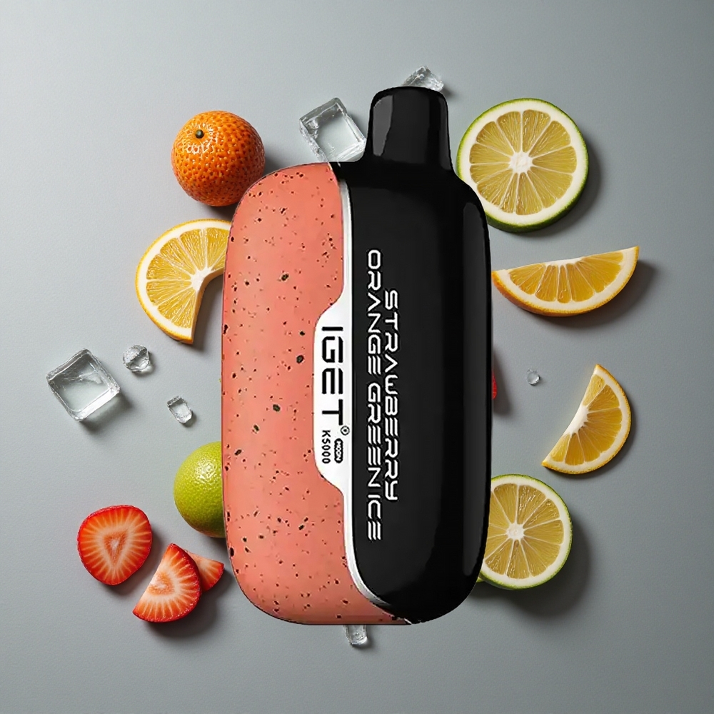 IGET Moon K5000 Puffs Capsuni Portocale Gheață Verde 81,5g 5000 Puffs
