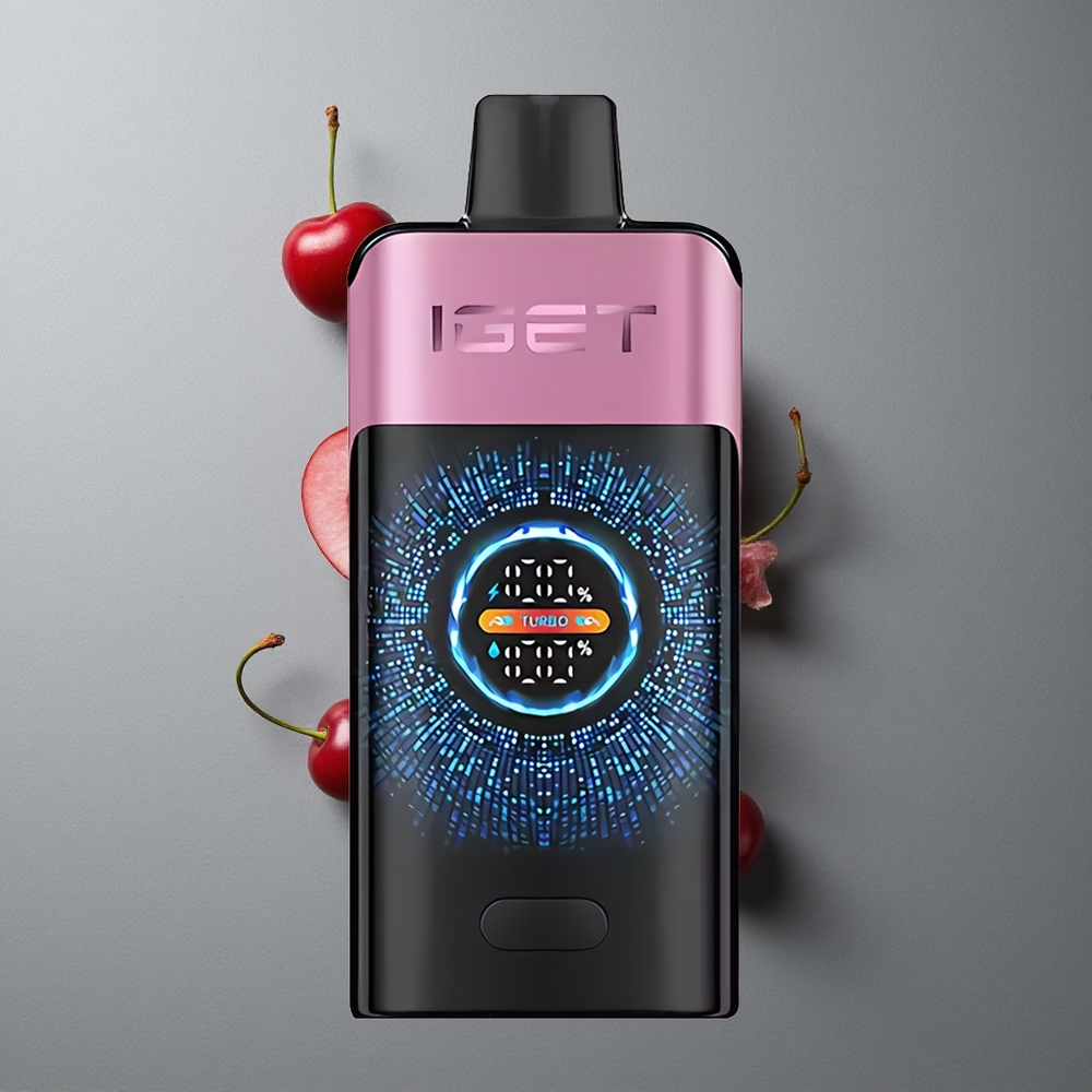 IGET ONE 12000 Puffs Vape Disposable Monster Cireșă cu 2700 mAh Baterie și Ecran Color Curbat