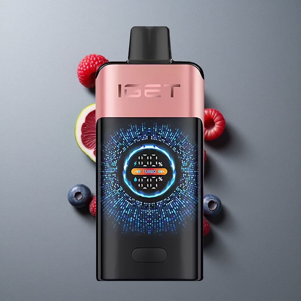 IGET ONE 12000 Puffs Vape Dispozabil Afine Zmeură cu Ecran Color Curbat și 2700 mAh