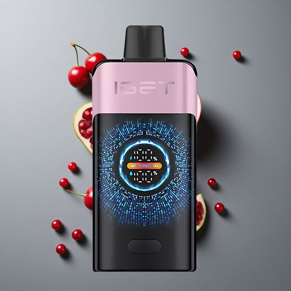 IGET ONE 12000 Puffs Vape Dispozabil Cireșă Rodie cu Ecran Color Curbat Mare
