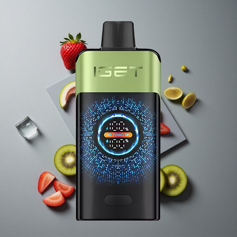 IGET ONE 12000 Puffs Vape de unică folosință Căpșuni Kiwi Înghețate cu Ecran Color Curbat Mare