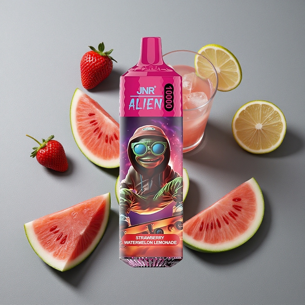JNR Alien 10000 Puffs Capsula de 20ml cu LED (RGB) și Aroma de Căpșună Pepene Galben Limonadă