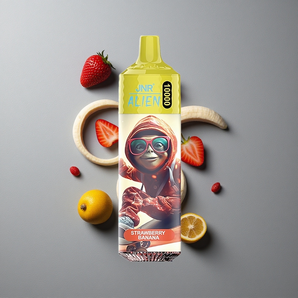 JNR Alien 10000 Puffs Capsuni Banană cu Încărcare Rapidă Type-C și LED (RGB)