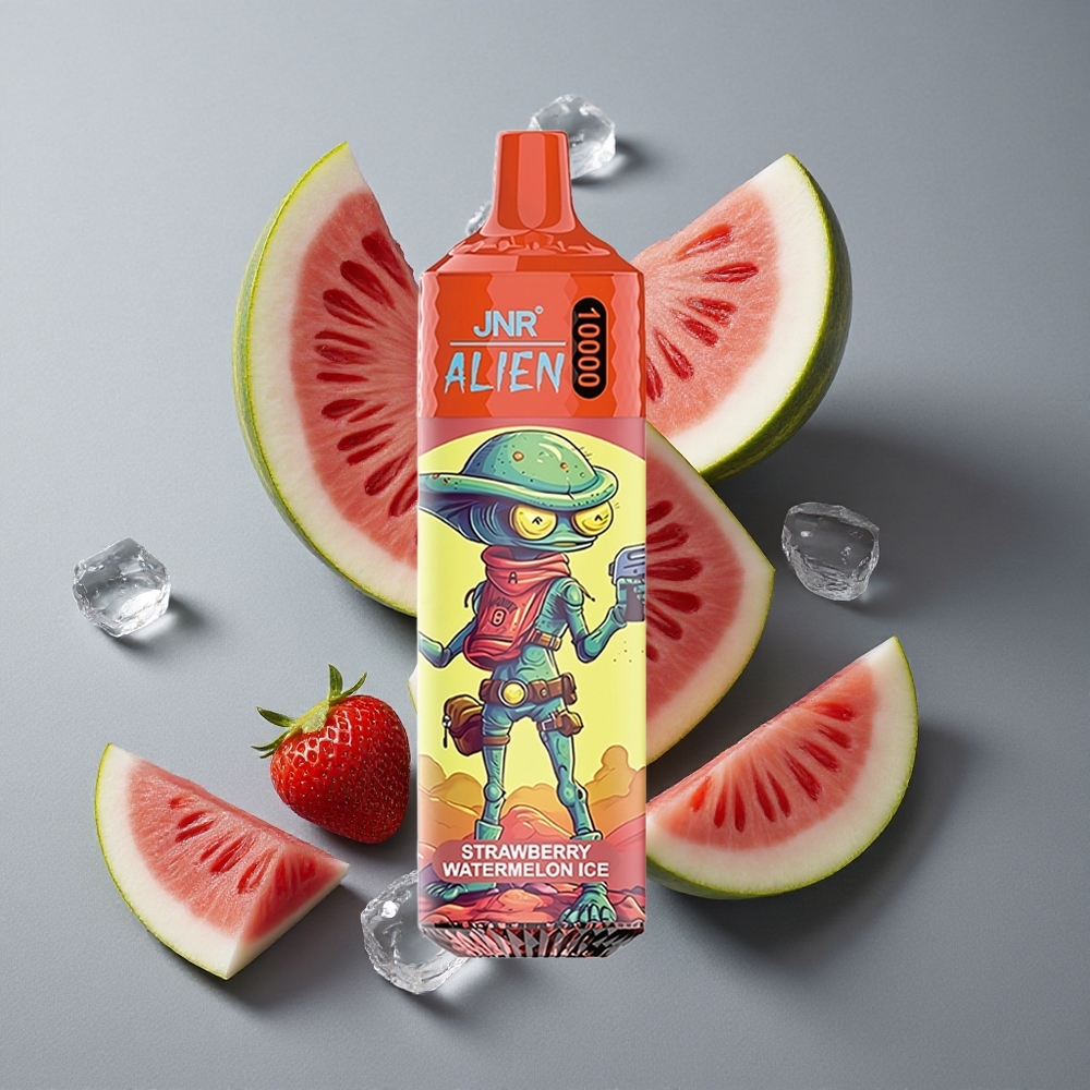 JNR Alien 10000 Puffs Capsuni Pepene Gheata cu 20ml E-lichid și LED (RGB)