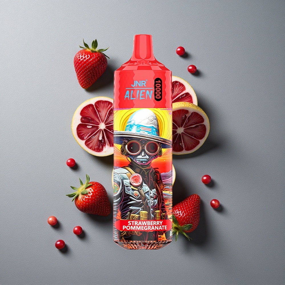 JNR Alien 10000 Puffs Capsuni Rodie cu Baterie 850mAh și Încărcare Rapidă Type-C