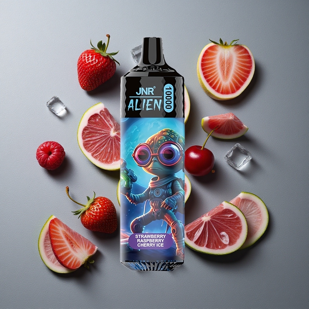 JNR Alien 10000 Puffs Capsuni Zmeură Cireșă Gheață cu 20ml Lichid și Încărcare Rapidă Type-C