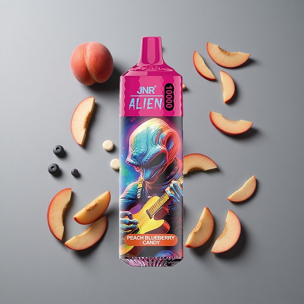 JNR Alien 10000 Puffs Dulce piersică afine cu LED (RGB) și încărcare rapidă Type-C