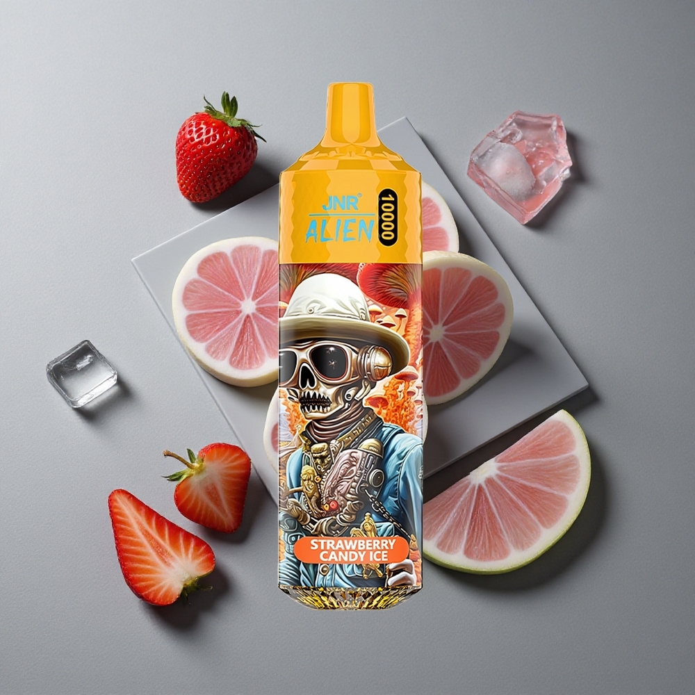 JNR Alien 10000 Puffs Dulciuri de Căpșuni cu Gheață și LED RGB, 20ml E-lichid