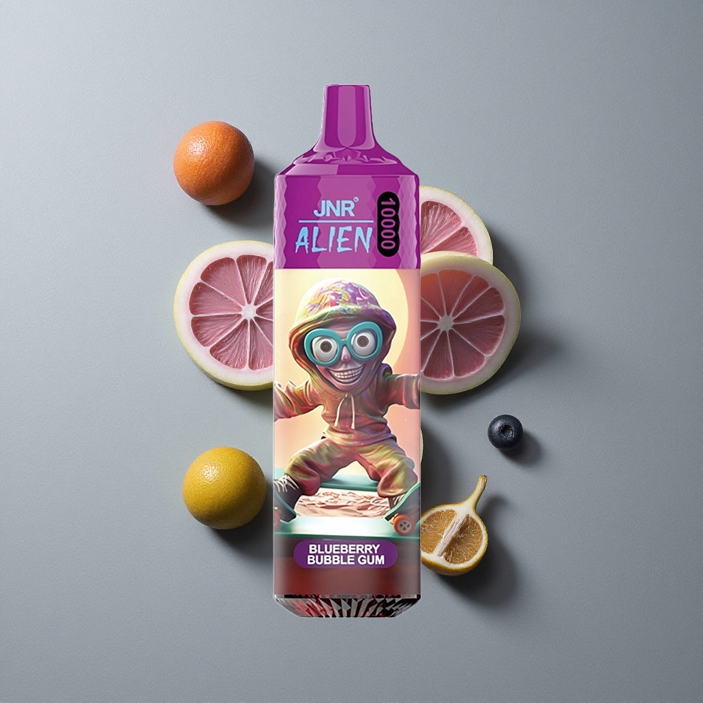 JNR Alien 10000 Puffs Guma cu Bomboane Afine cu LED (RGB) și Încărcare Rapidă Type-C