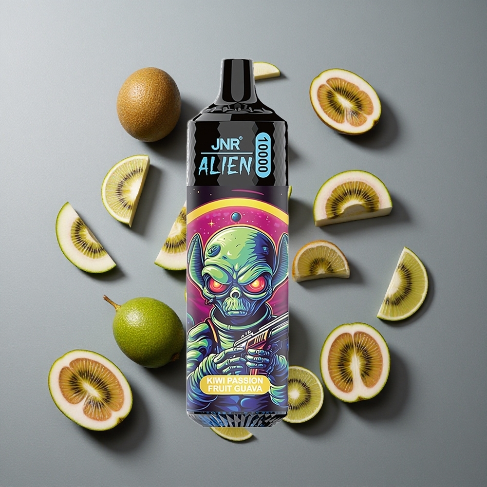 JNR Alien 10000 Puffs Kiwi fructul pasiunii guava cu 20ml E-lichid și LED (RGB)
