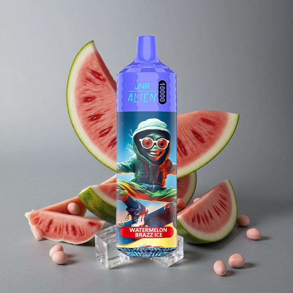 JNR Alien 10000 Puffs Vape de unică folosință Pepene Brazz Gheață cu 20ml Lichid și LED (RGB)