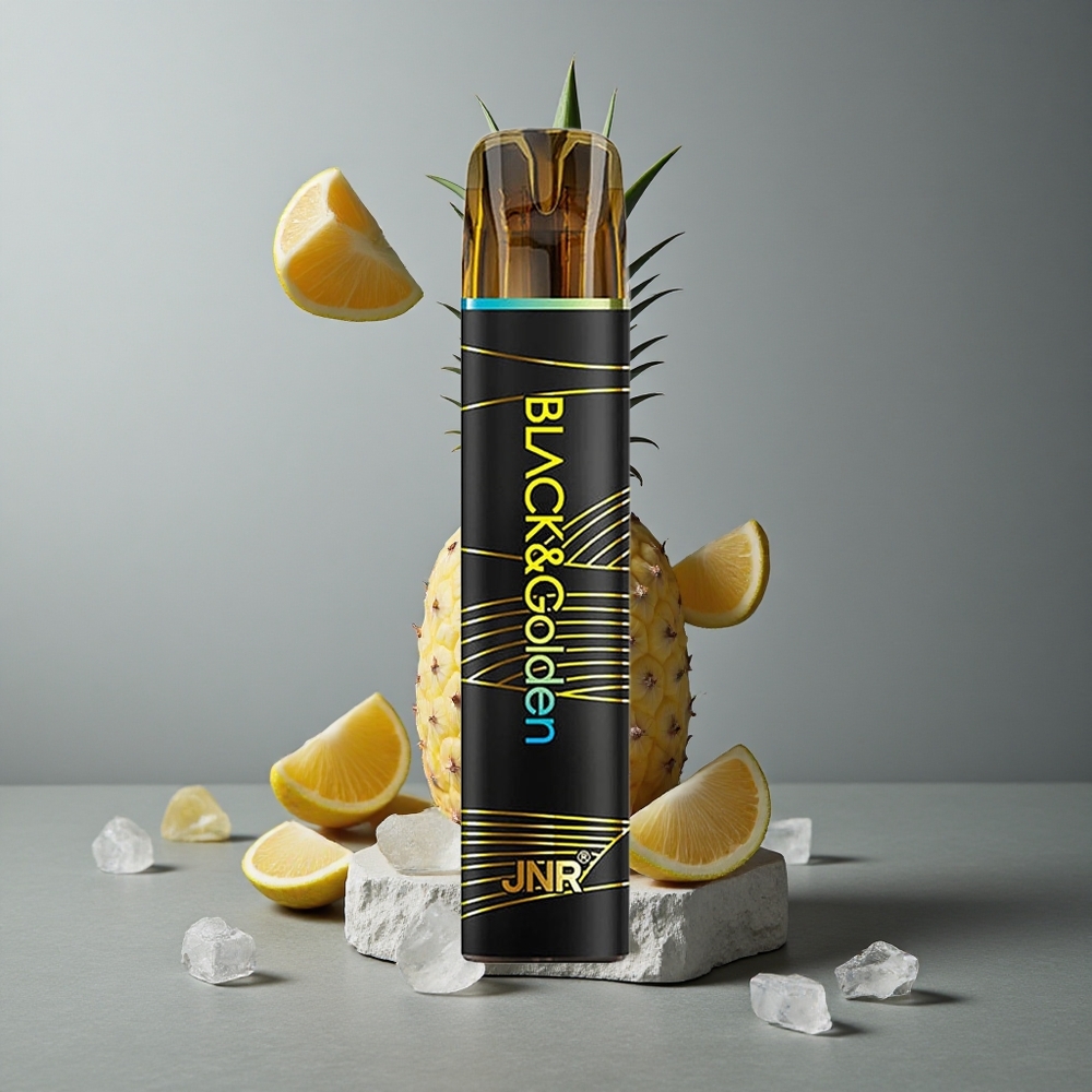 JNR Black&Golden 600+200 Puffs Vape de unică folosință Ananas Gheață 800 Puffs Nicotină 2%