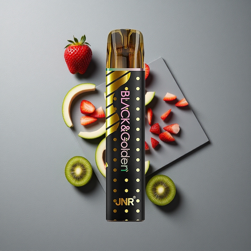 JNR Black&Golden 600+200 Puffs Vape de unică folosință Căpșuni Kiwi 800 Puffs 2% Nicotină