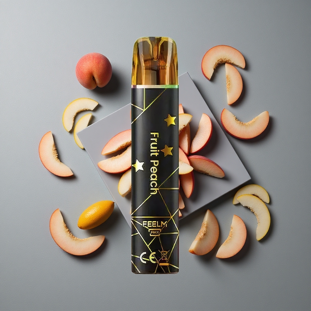 JNR Black&Golden 600+200 Puffs Vape de unică folosință Fruct piersică cu 800 Puffs și 2% Nicotină