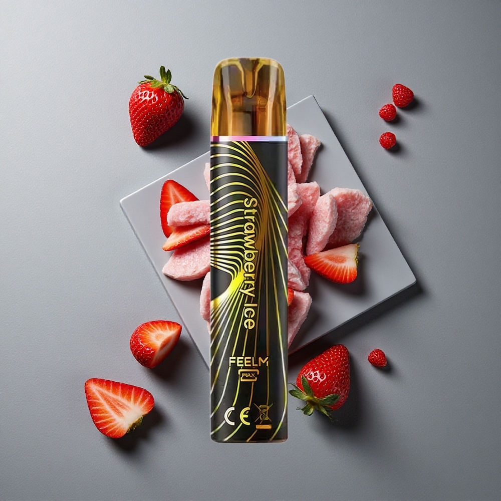 JNR Black&Golden 600+200 Puffs Vape de unică folosință Gheață de Căpșuni 800 Puffs
