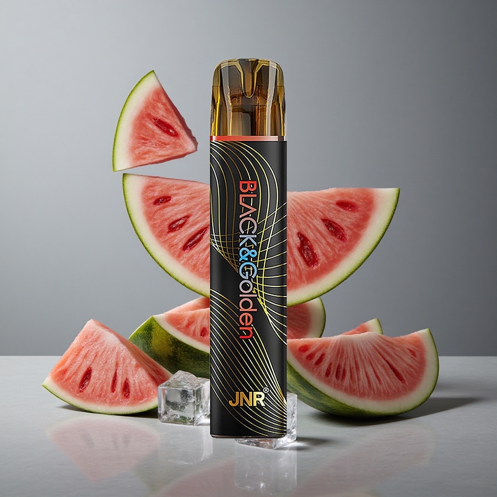 JNR Black&Golden 600+200 Puffs Vape de unică folosință Gheață de Pepene Verde 800 Puffs 2ml
