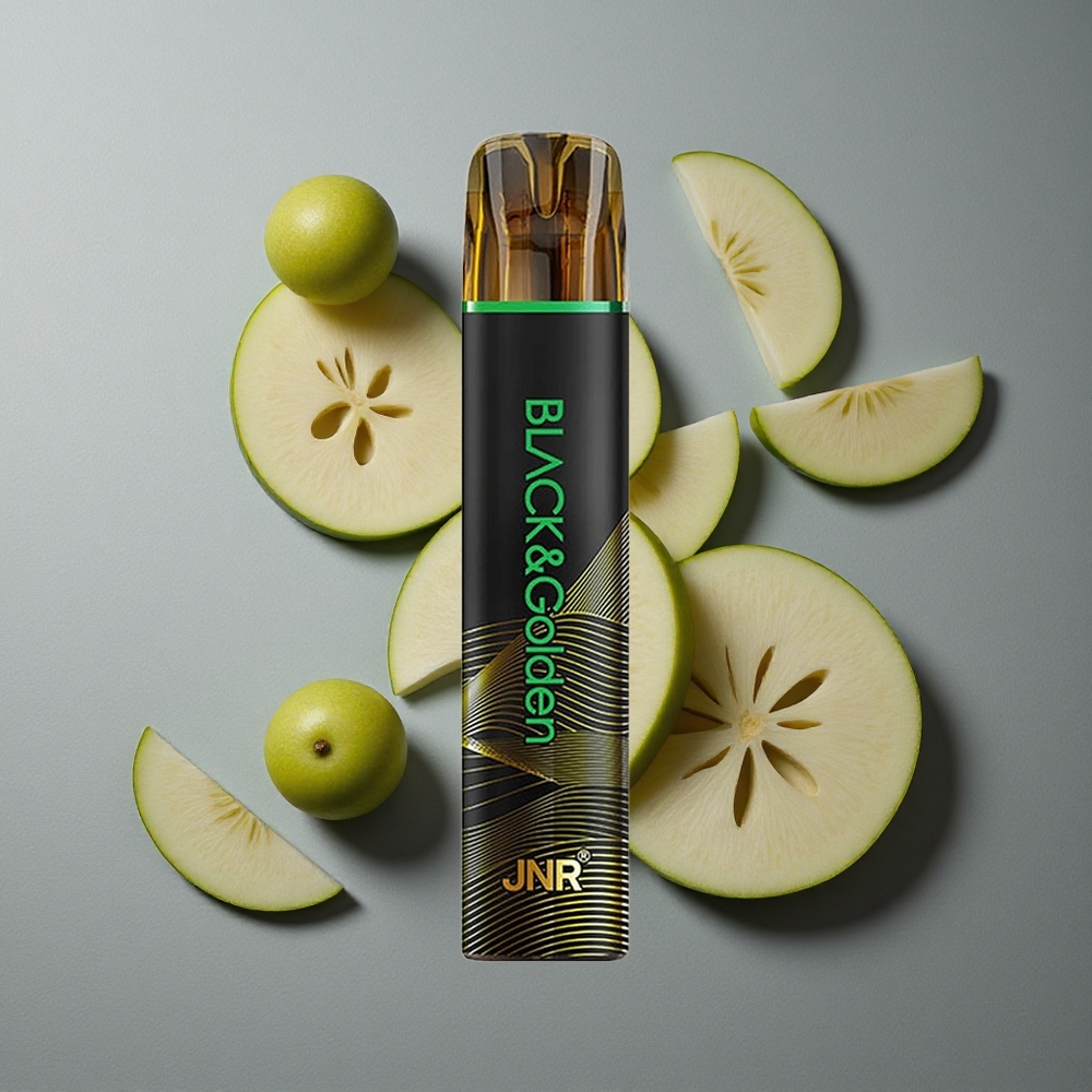 JNR Black&Golden 600+200 Puffs Vape de unică folosință Măr Acru 800 Puffs 2ml