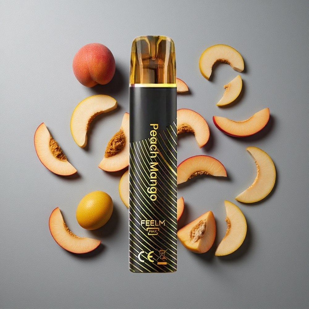 JNR Black&Golden 600+200 Puffs Vape de unică folosință Mango piersic cu 800 Puffs și 2ml E-Lichid