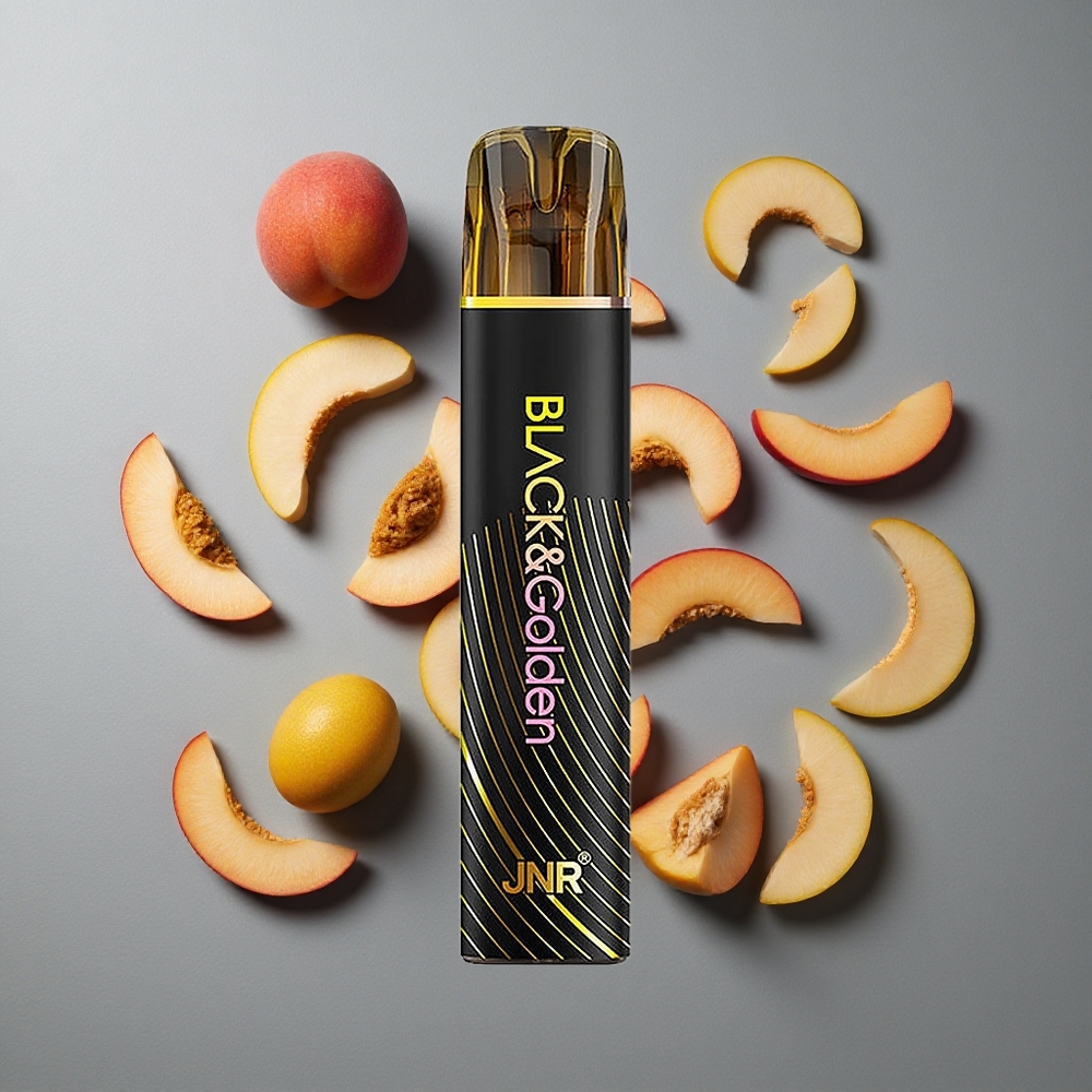 JNR Black&Golden 600+200 Puffs Vape de unică folosință Mango piersic cu 800 Puffs și 2ml E-Lichid