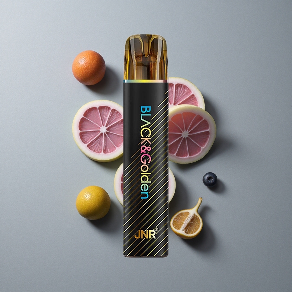 JNR Black&Golden 600+200 Puffs Țigaretă Electronică Descărcabilă Bubble Gum de Afine 800 Puffs 2% Nicotină