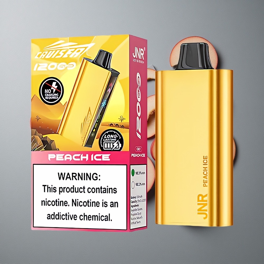 JNR Cruiser 12000 Puffs Vape Dispozabil Fără Încărcare cu Corp Din Aluminiu și Aroma Gheață de Piersică