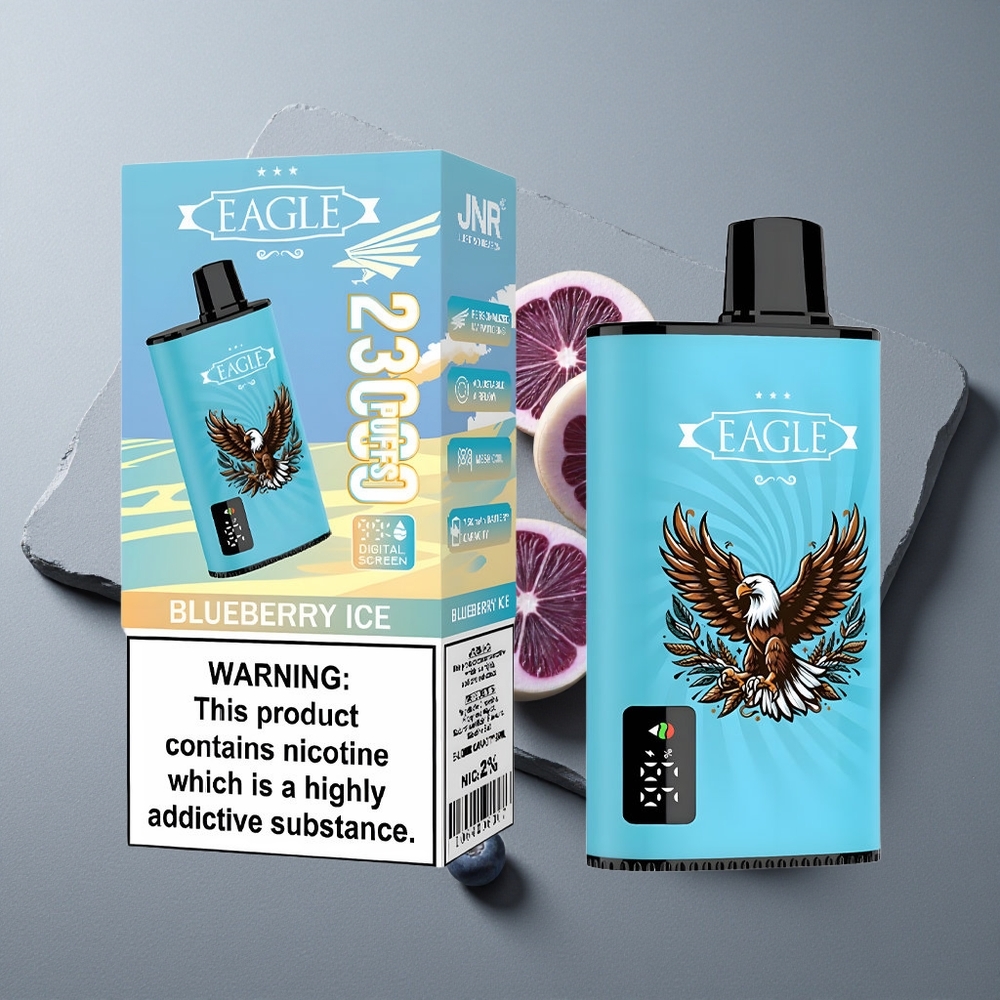 JNR EAGLE Smart 23000 Puffs Afumător Disposable cu Ecran Digital și Coil Mesh 1.0ohm Afine Înghețate