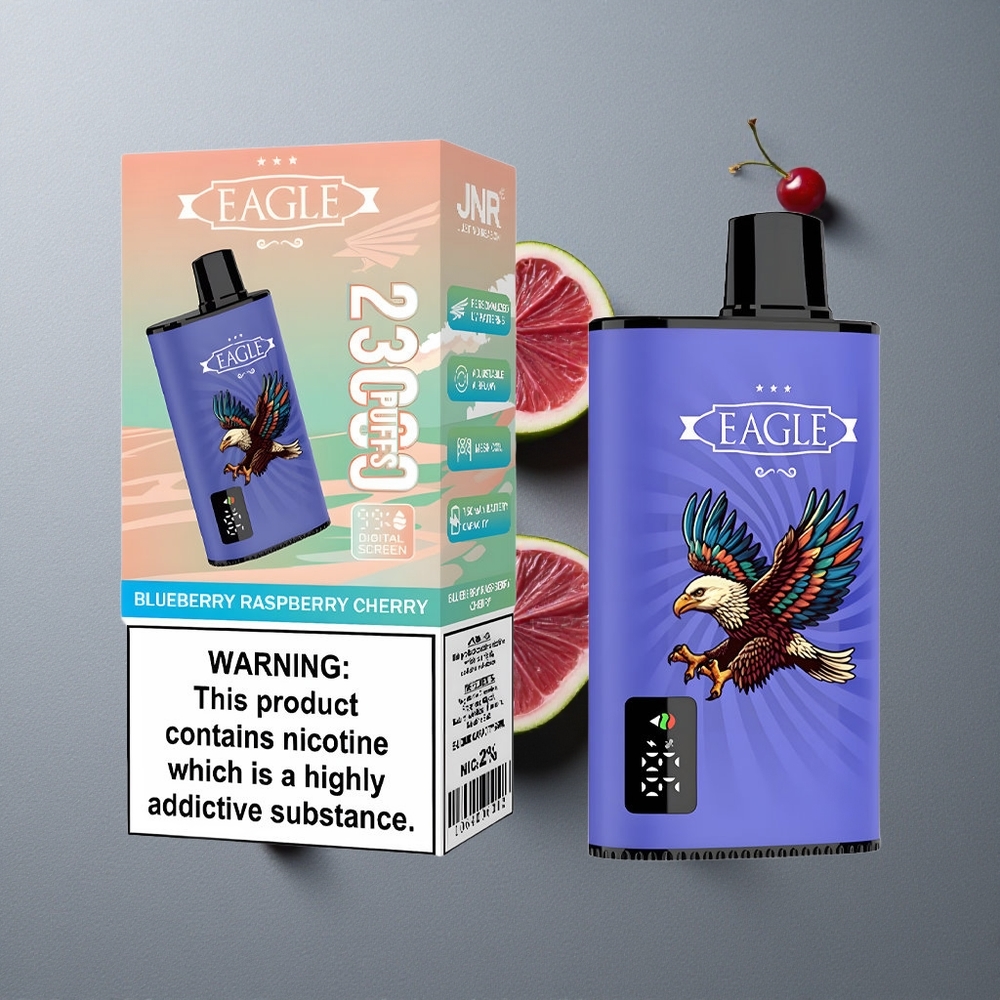 JNR EAGLE Smart 23000 Puffs Afumătură Digitală și Coil Mesh 1.0ohm Zmeură Cireșă